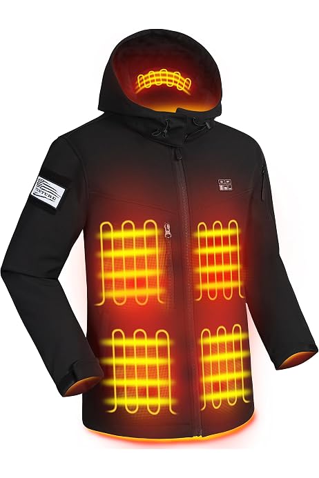 men's insulated heated jacket with rechargeable battery