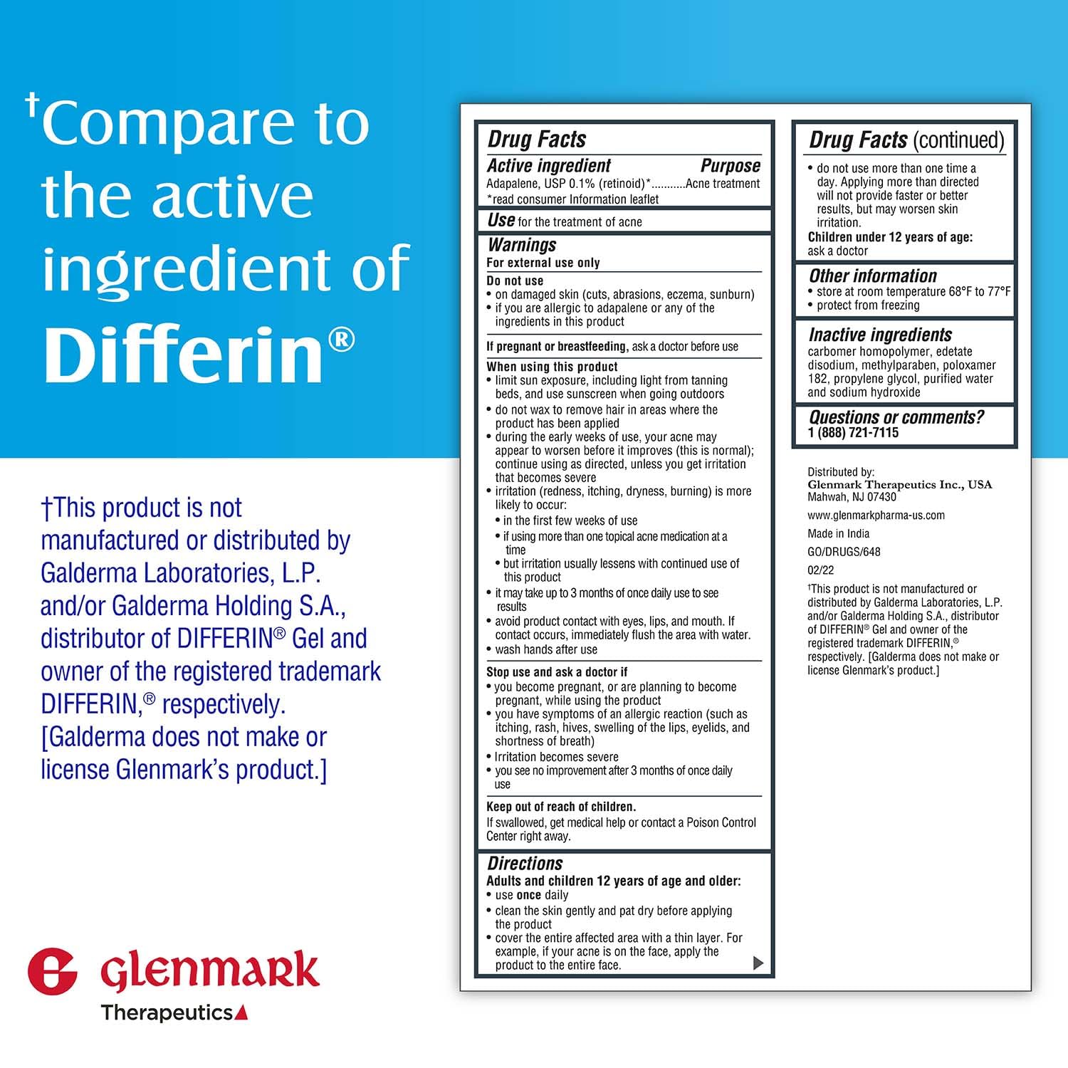 Mua Glenmark Therapeutics Adapalene Gel 0.1% Acne Treatment, Topical ...