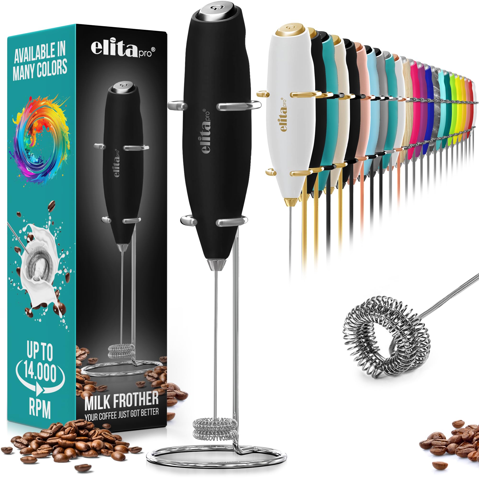 ElitaPro Powerful Milk Frother Wand - Handheld
