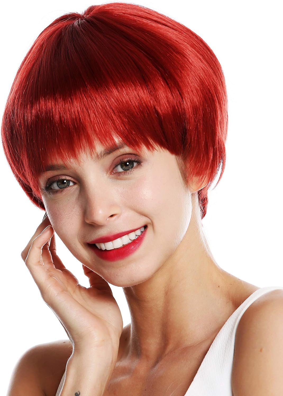 WIG ME UP - VK-53-135 quality women's wig short sleek pageboy cut red copper red, copper red (135), Length: approx. 20 cm