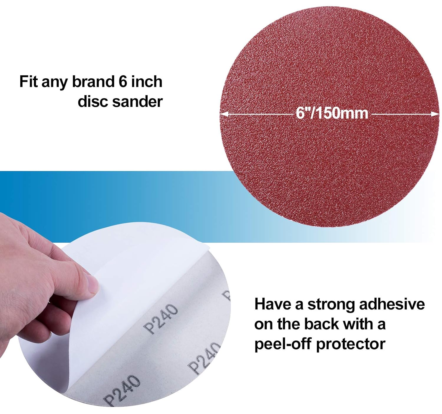 S SATC 100 PCS PSA Sanding Discs 6 Inch Adhesive Sanding Disc Backed 60-1000 Grits Aluminum Oxide Self Stick Sandpaper for Random Orbital Sander: Industrial & Scientific