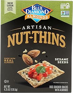 Blue Diamond Artisan Almond Nut Thins, Sesame Seed, 4.25 Oz
