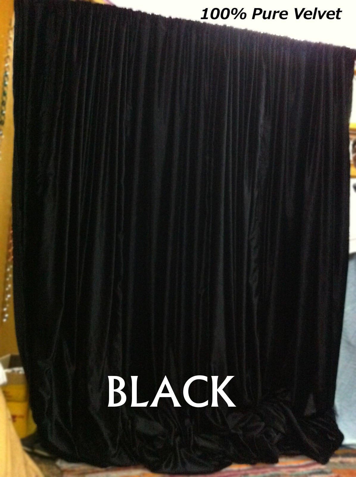 Indiaz trends Black Velvet Curtains, 108 in W by 108 in H (ONE Panel) Vinatge Velvet Curtain, Absolute Blackout, Sound Reducing, Window Curtains for Bedroom, Living-Room, Home Theater, Hall