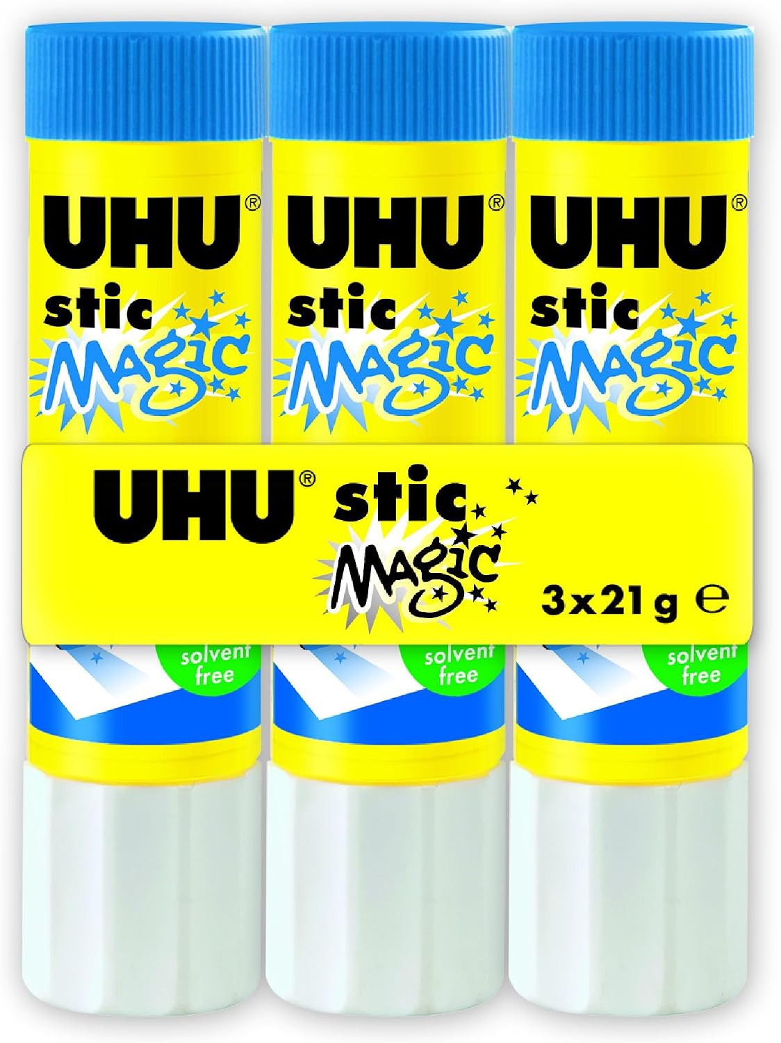 Uhu Glue 45277-3 Magic, Bonus Pack (3 x 21 g, beige