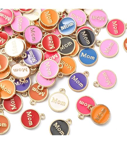 thumbnail image 2 of Pack Of 80 Heart Planet Enamel Charms Gold Plated Colored... 2 of 14