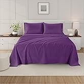 The Bishop Cotton Twin Sheets Set, 100% Egyptian Cotton Sheets, 800 Thread Count Twin Bedding Sets, 16" Deep Pocket Twin Sheets, Luxury Soft Cooling Sheet & Pillowcase Sets for Room Hotel - Plum