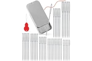 FIVEIZERO 80/40 PCS Large-Eye Blunt Needles,8 Sizes Stainless Steel Yarn Knitting Needles,Sewing Needles,Crafting Knitting Weaving Stringing Needleswith Threaders for Finishing Off Crochet Projects CJ