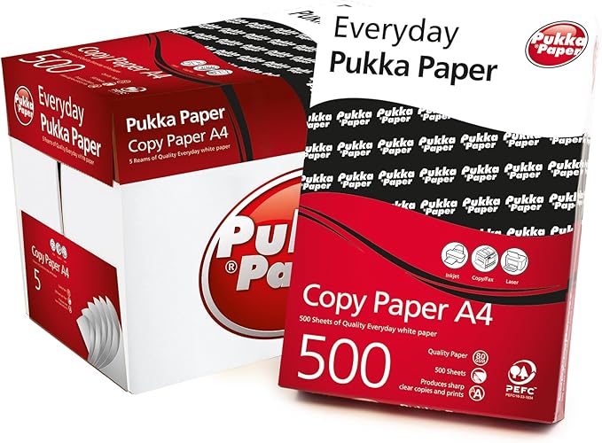 Pukka Everyday A4 White Copy Paper 80gsm 500 sheets (1 Ream) Amazon