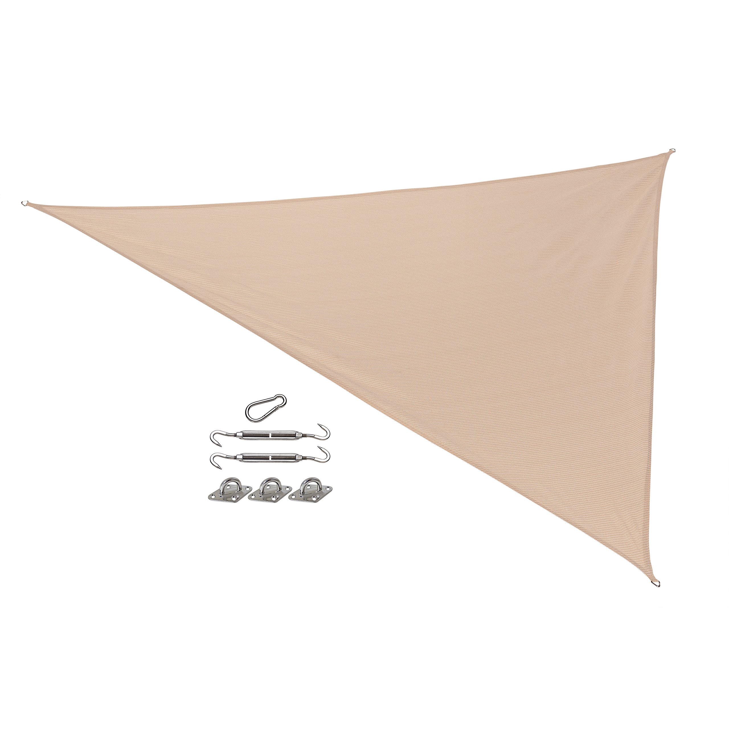 California Sun Shade Shade Sail Kit Triangle 15ft x 12ft x 9ft Desert Sand