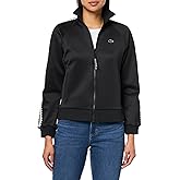 Lacoste womens Loose Fit Logo Stripe Zip-up Sweatshirt