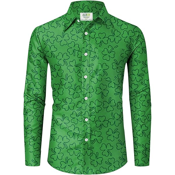 slim fit dress slacks St. Patrick's Day White Clover Print Men's Golf Polo Shirt – Hyperfavor main image 1