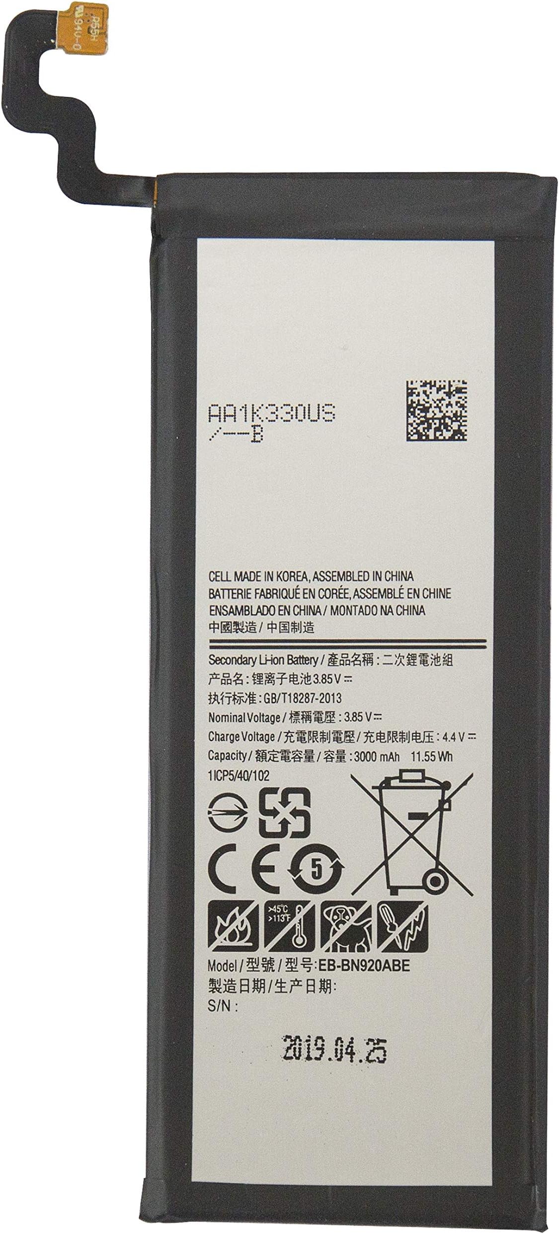 Replacement Battery for Samsung Galaxy Note 5 N920 N9200 N920A N920F N920T EB-BN920ABA 3000 MAH (Compatible with All Galaxy Note 5 Carriers)