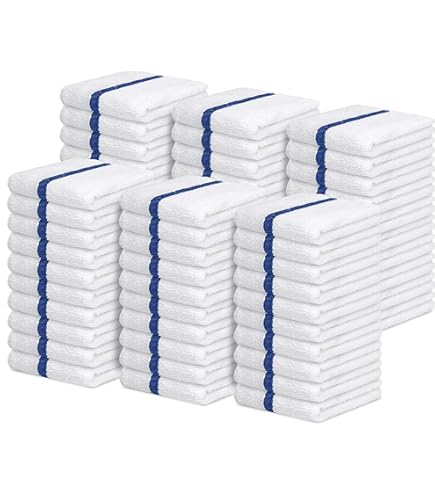 60 5 Dozen New Blue Striped Bar Towels Bar Mops Cotton Super