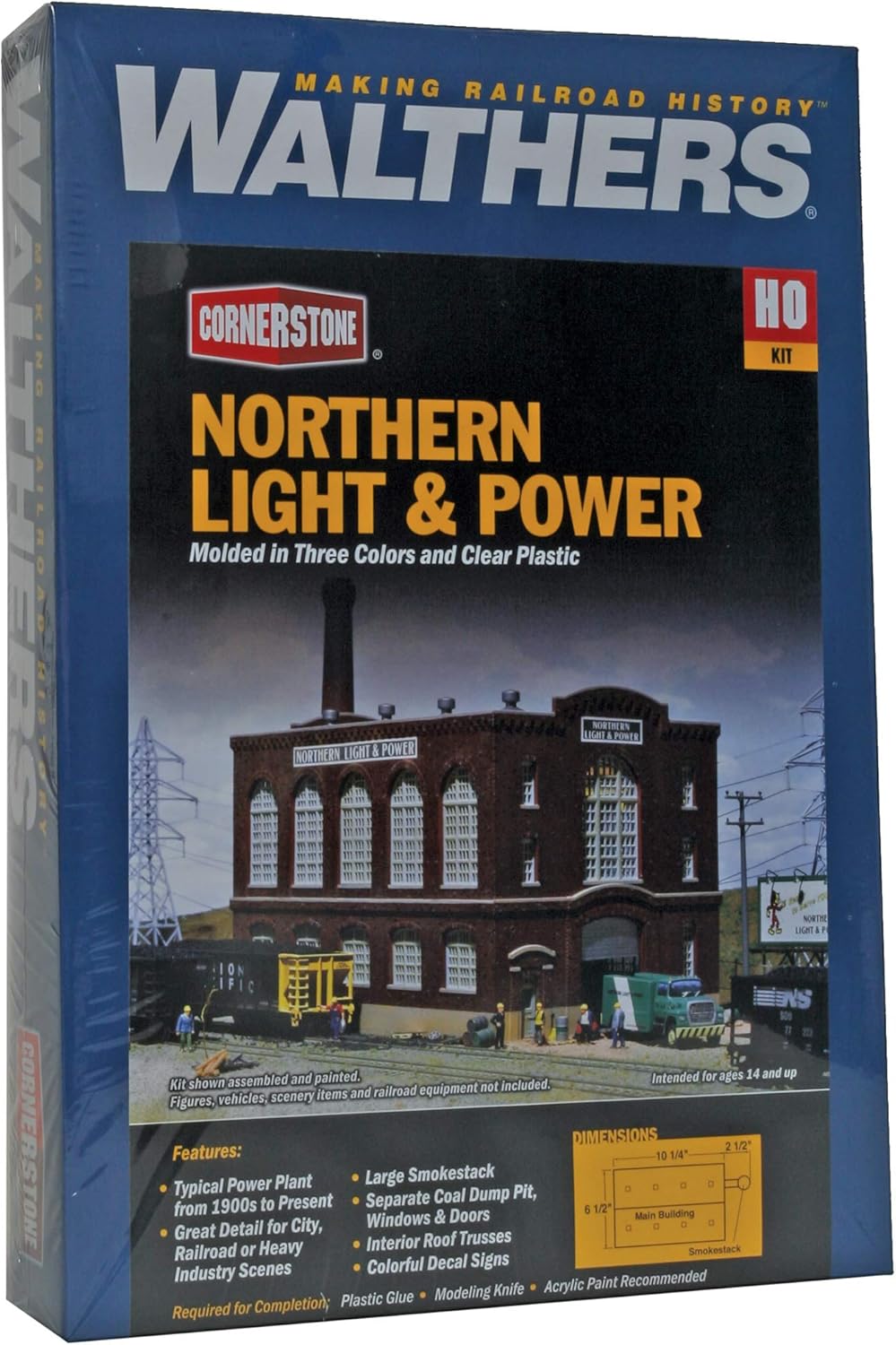 Amazon Com Walthers Cornerstone Ho Scale Model Northern Light Powerhouse Structure Kit Toys Games