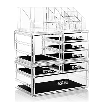 Hbf Make Up Organiser Clear Acrylic Makeup Storage 7 Drawers