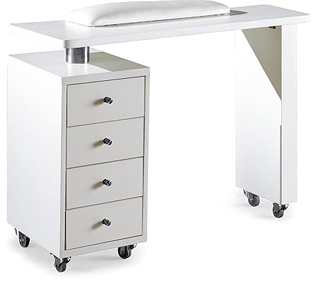 Polironeshop Sparta Tavolo Postazione Per Manicure Ricostruzione Estetica Unghie Nail Art Con Aspiratore E Poggia Polsi Estetista Da X