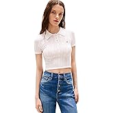 Tommy Jeans Womens Short Sleeve Knit Polo with Texture Details