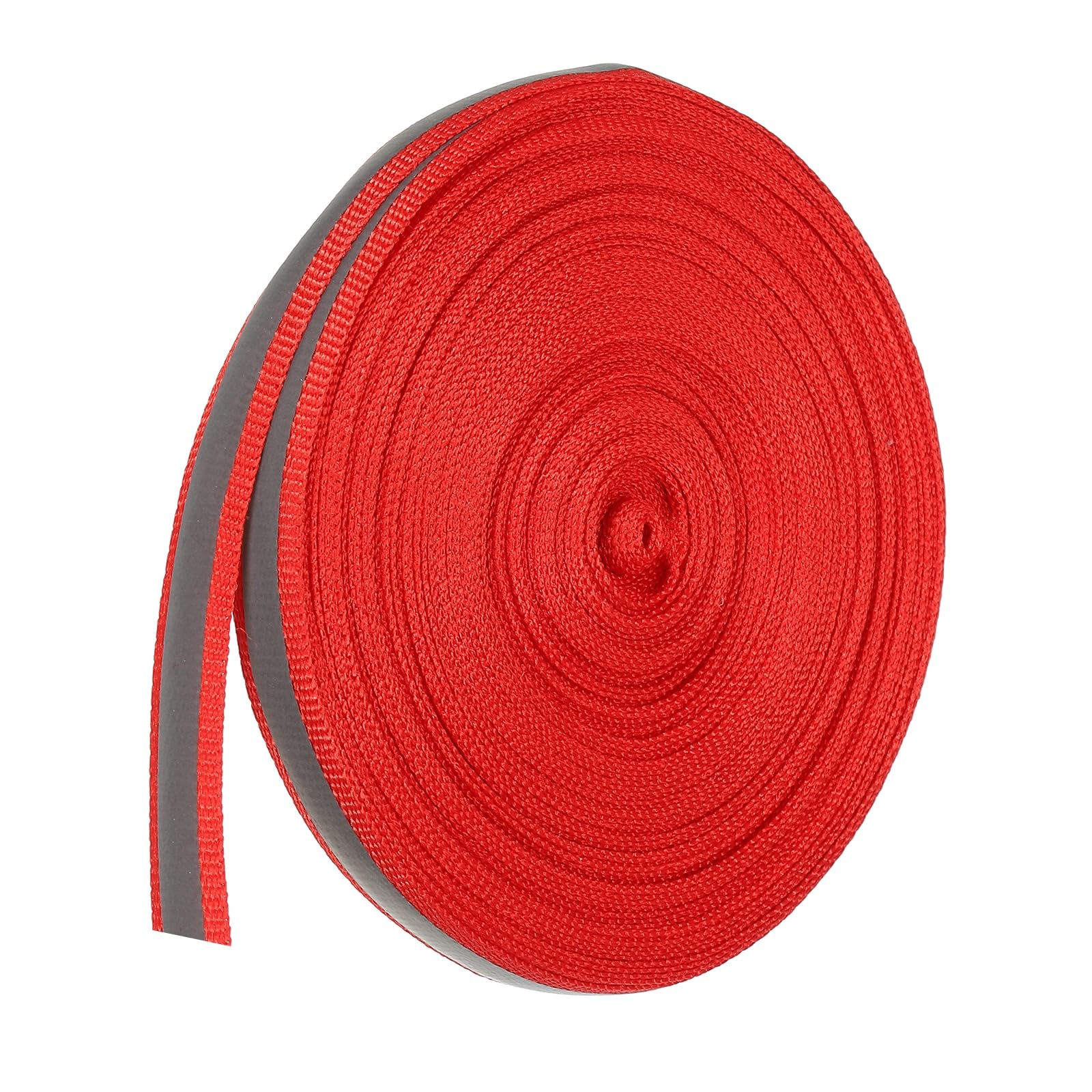 PATIKIL Reflective Tape Strip, 10mm x 22yards High Visibility Reflective Tape Sew-on DIY Warning Safety Fabric Webbing for Clothing Raincoats, Red