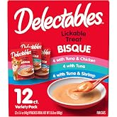 Delectables Bisque Lickable Wet Cat Treats - Chicken, Tuna &amp; Shrimp, 12 count