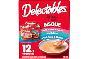 HARTZ Delectables Bisque Lickable Wet Cat Treats - Chicken, Tuna & Shrimp, 12 count