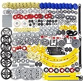 Habow 233pcs Technic-Parts Technic-Gears Axle-Pin-Connector Compatible with Lego-Technic Technic Cam Worm Cogs Gears Steering