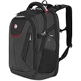 SwissGear Travel Tech Elite Laptop Backpack – Fits Laptops up to 16” – ScanSmart TSA-Friendly Backpack with USB Port, Shoe Compartment & Organizer Pockets – Black Dot