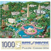 Bits and Pieces Jigsaw Puzzles for Adults 1000 Pieces - Washington DC View | 20" x 27" Jigsaw Puzzle 1000 Pieces - USA Capitol Landmarks - Recycled Cardboard - Bright Colors - No False Fits