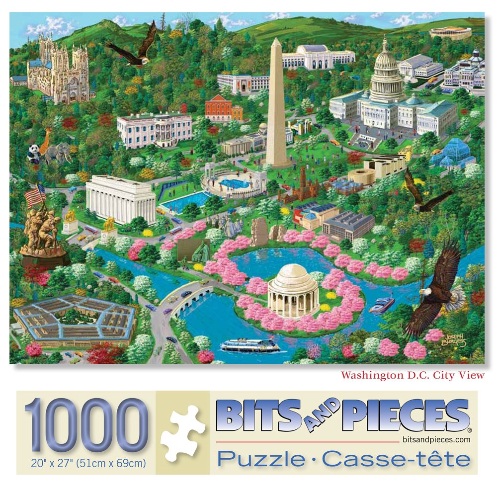 Bits and Pieces - 1000 Piece Jigsaw Puzzle for Adults - Washington D.C. City View - 1000 pc US Capital Scene Jigsaw by Artist Joseph Burgess