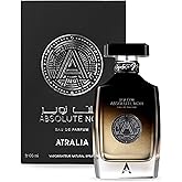 Atralia Absolute Noir Eau De Parfum for Men 100Ml 3.4Oz - Luxurious and Long Lasting Fragrances with Top Notes of Bergamot, Lemon, Grapefruit, Pink Pepper