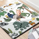TINYHARBO Premium Foam Baby Play Mat 50x50 – Removable & Machine Washable Cover, Extra Thick Padding Playpen Mat, Non-Slip Crawling Mat, Easy to Clean for Infants, Toddlers & Babies