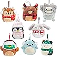 Squishmallows 4" Mini Hanging Winter Decorations, 8-Pack - Official Jazwares Plush - Includes Cam The Cat, Darla The Fawn & More! Collectible Squishy & Soft Stuffed Animal Toy - Gift for Kids