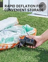 AstroAI Electric Pump 400L/min 220-240V UK 3 Nozzles Air Mattress Pool Inflator view 8
