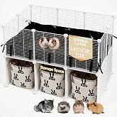 MEEXPAWS Guinea Pig Cages Small Animal Playpen Large 42" L x 28" W x 28" H | with Waterproof PVC Liner &amp; Storage Space,C&amp;C Cage for Guinea Pigs, Hedgehog, Hamsters, Indoor Enclosure Wire Yard Playpen