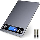 Nicewell Food Scale, 22lbs Digital Kitchen Grey Stainless Steel Scale Weight Grams and oz for Cooking Baking, 1g/0.1oz Precis