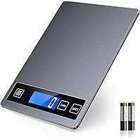Nicewell Food Scale, 22lbs Digital Kitchen Grey Stainless Steel Scale Weight Grams and oz for Cooking Baking, 1g/0.1oz…