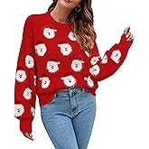 Simier Fariry 2025 Women's Ugly Christmas Pullover Sweater Fall Winter Long Sleeve Knitwear Funny Cute Jumper Tops