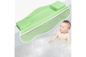 CSZPJLALA Bathtub Splash Guard,Unique Hand Support Tray,Enhanced Bath Toy Storage with Front & Back Bags,Suckers for Non-Slip,Bath Splash Guard for Tub Kids,Tub Shelf for Bathtub Kids (Green)