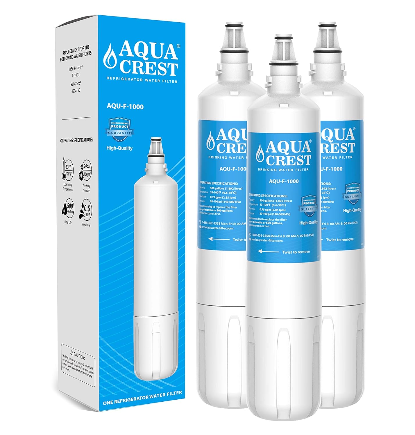 AQUACREST 4204490 Filtro de agua para refrigerador, compatible con ...