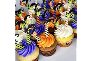 LaVenty Set of 24 Witch Cupcake Toppers Witch Leg Cupcakes Topper Witch Feet Halloween Cake Topper Witch Picks Halloween Party Decoration