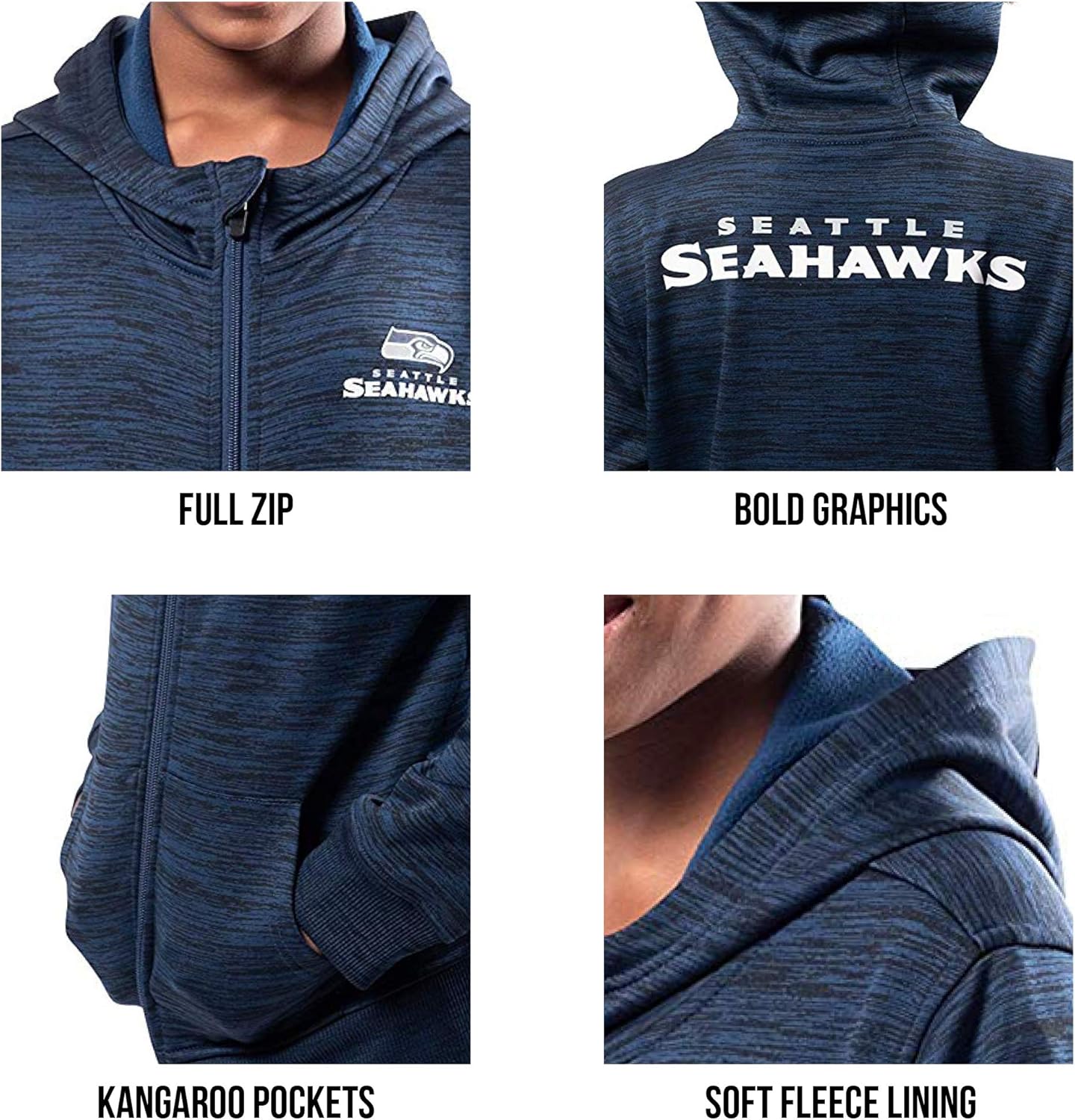 Ultra Game NFL Boys' Extra Soft Fleece Pullover Hoodie Sweatshirt : Clothing