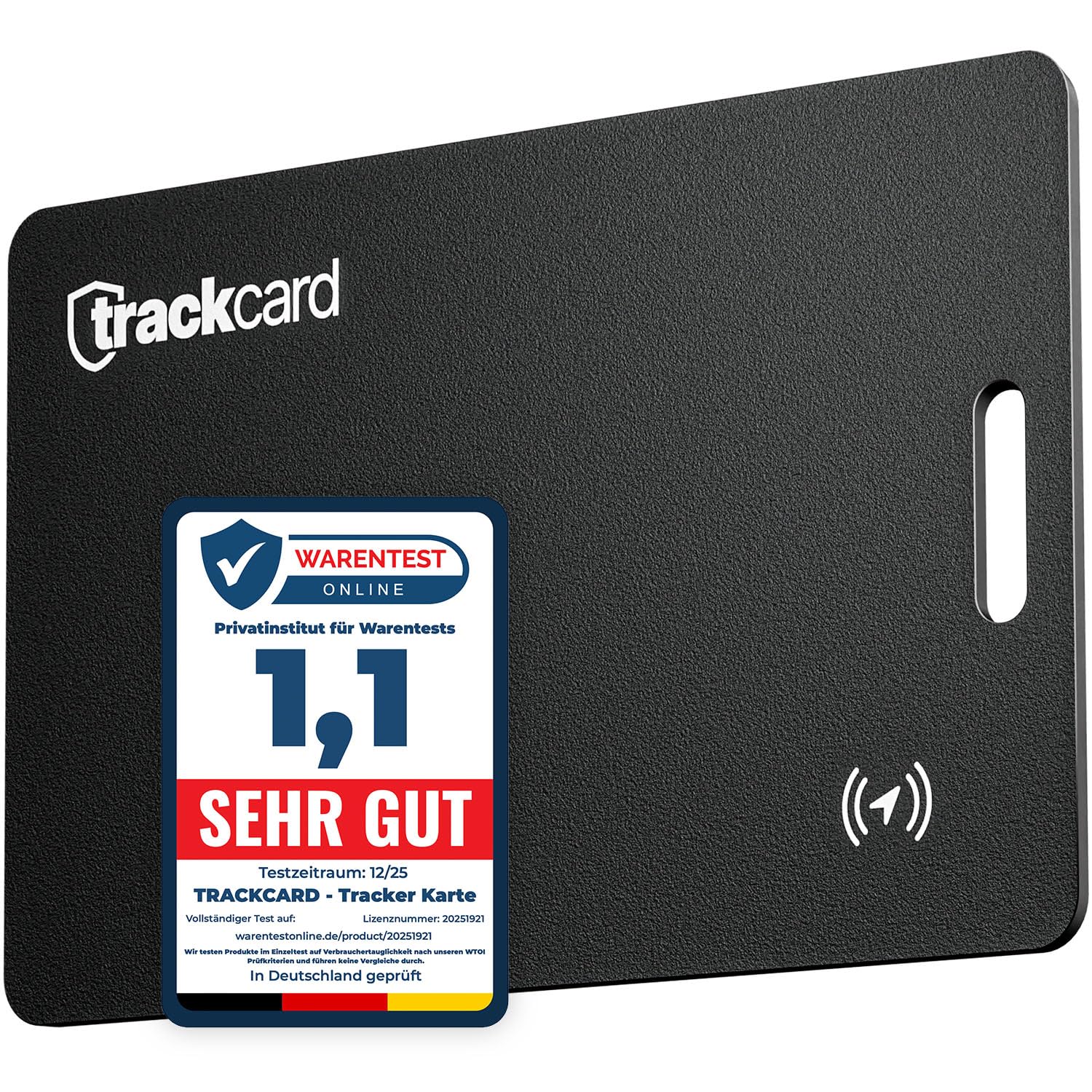 TRACKCARD® Tag AirTag Alternative Karte für Geldbeutel - Wiederaufladbar, Smart, Slim & Laut, Kompatibel mit Apple Wo Ist & Find My (iOS) iPhone Bluetooth Tracker Karte für Wallet