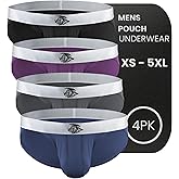 Real Men Ares-Accent Low-Rise Pouch Bikini Brief with ABCD Pouch - 1, 3 & 6 Pack - Waist Size XS - 5XL
