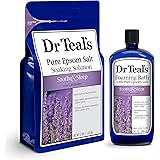 Dr. Teal's Epsom Salt Soaking Solution and Foaming Bath with Pure Epsom Salt Combo Pack, Lavender