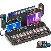 Upgraded Switch 2 Storage Dock for Nintendo Switch 2 Joycons&Console, [20 Game Card Slots] All-in-one Joy-Con 2 Charging Docks, Organizer Station for Family&Friends,for Sega Saturn Accessories,L