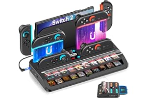 NINABXY Switch 2 Storage Dock for Nintendo Switch 2 Controllers&Console, [20 Game Card Slots] All-in-one Joy-Con 2 Charging Docks, Controller Organizer Station Accessories for Family&Friends, Multiplayer