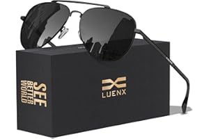 LUENX Aviator Sunglasses for Men Women Polarized Driving Classic Shades - UV 400 Protection with Accessories 60MM