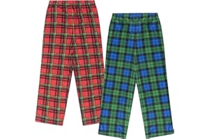 MAD DOG CONCEPTS Mad Dog 2 Pack Boys Pajama Pants - Soft Fleece PJ Bottoms for Kids - Buffalo Plaid Lounge Pants, Warm & Comfy Microfleece Set
