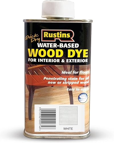 Rustins Wood Dye White 250ml - Fast Dry Water Based Dye