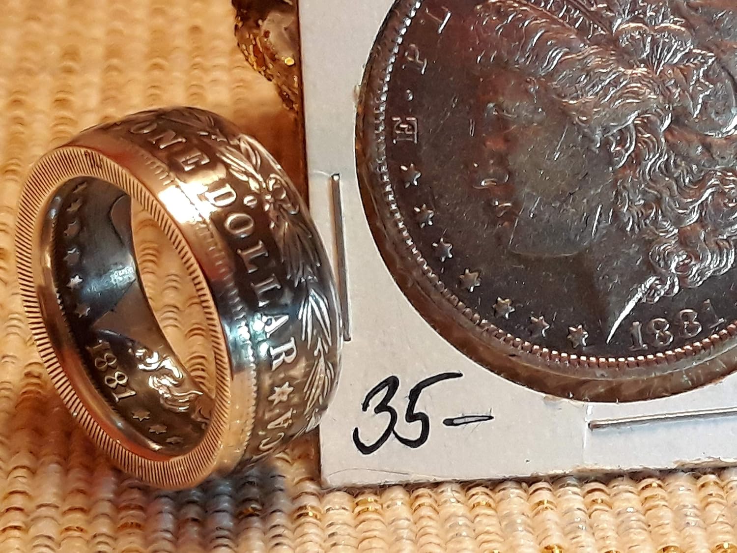 hammered coin ring