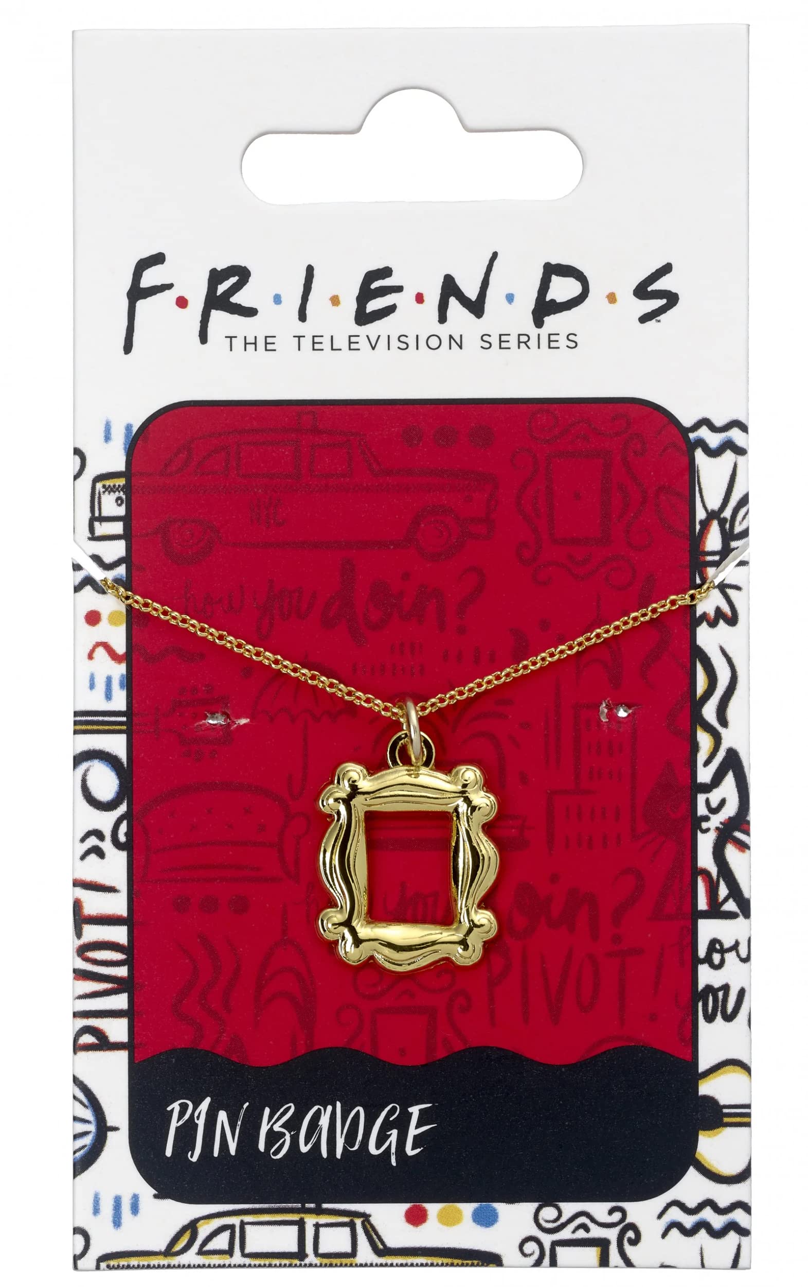 The Carat Shop Friends TV Series Gold Plated SPIONCINO Pendant Necklace with Adjustable Chain